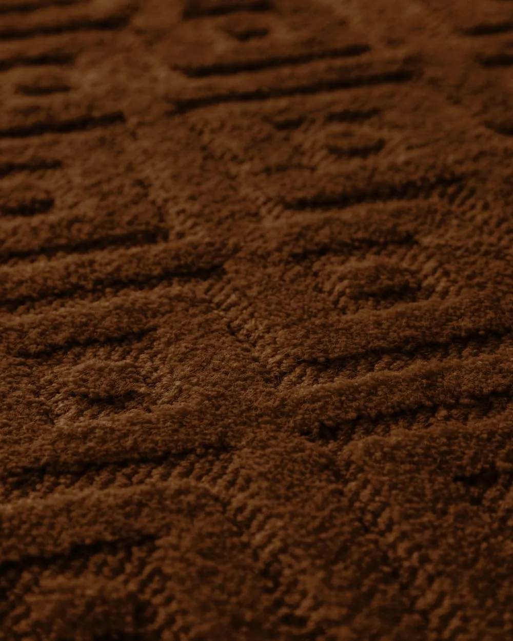 Illustration numéro 3 du produit Tapis en laine avec relief marron 200x300