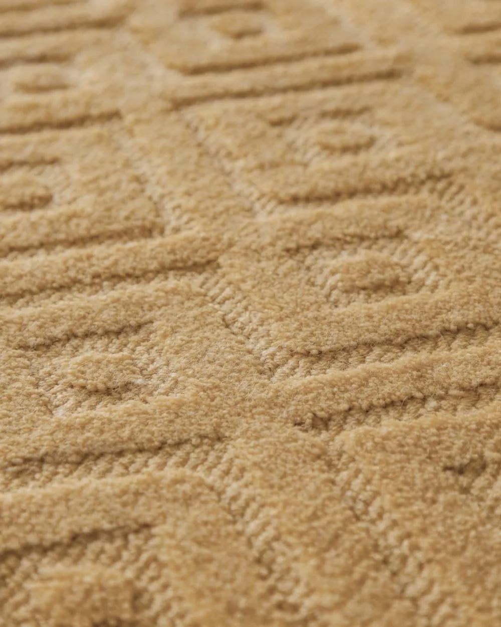 Illustration numéro 3 du produit Tapis en laine avec relief beige sable 140x200