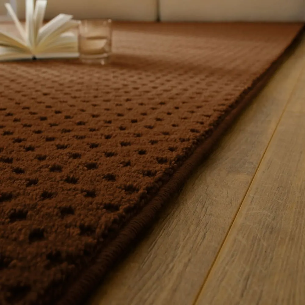 Illustration numéro 3 du produit Tapis en laine avec relief marron 140x200