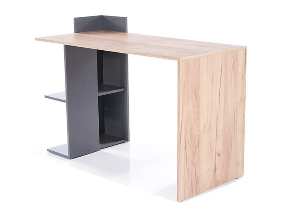 Illustration numéro 3 du produit Bureau  chêne wotan et gris anthracite 120cm