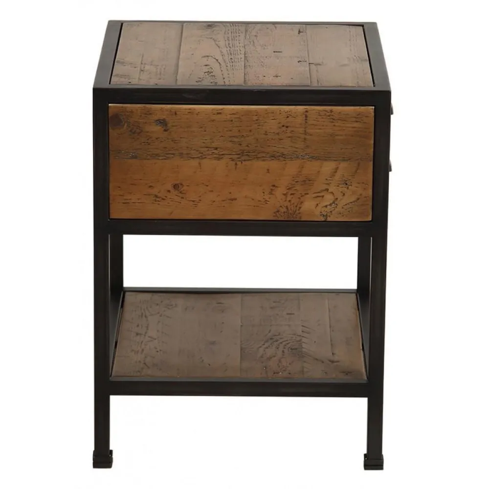 Illustration numéro 3 du produit Table de chevet 1 tiroir en bois marron