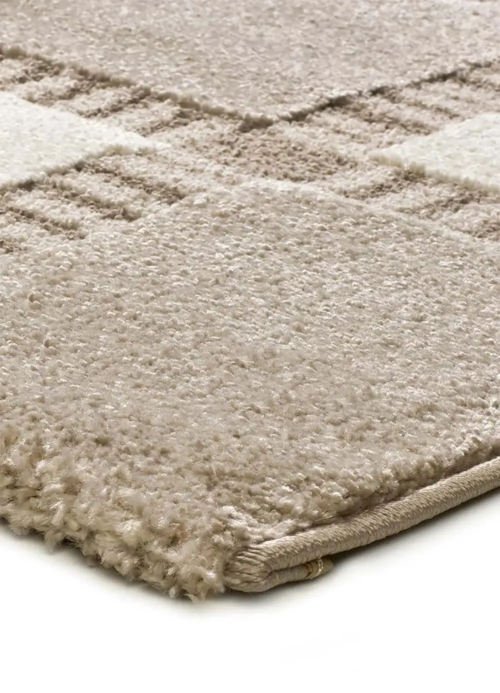 Illustration numéro 3 du produit Tapis à relief géométrique beige/blanc 80x150 cm