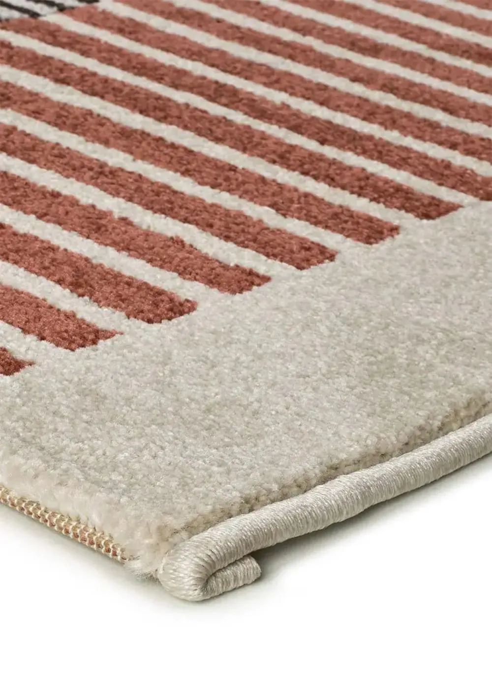 Illustration numéro 3 du produit Tapis géométrique rouille/beige/gris 80x150 cm