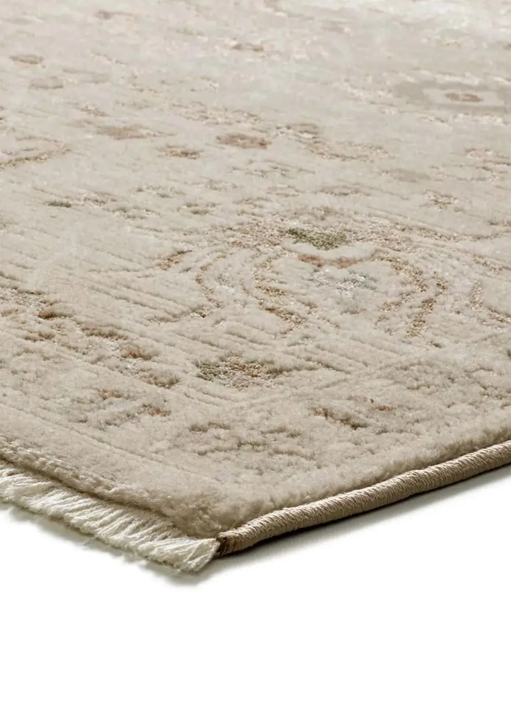 Illustration numéro 3 du produit Tapis à franges vintage oriental oriental beige 120x160 cm