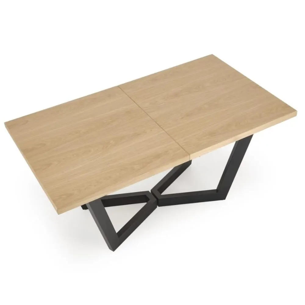 Illustration numéro 3 du produit Table à manger extensible  en chêne et noir 160-250(-340) x 90cm