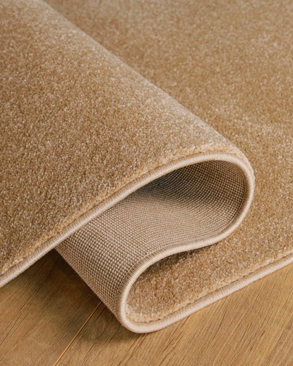 Illustration numéro 3 du produit Tapis de couloir tissé velours ras beige sable 80x300