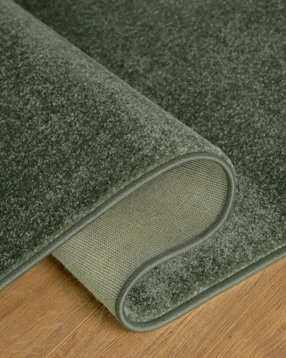 Illustration numéro 3 du produit Tapis de couloir tissé velours ras vert foncé 80x400