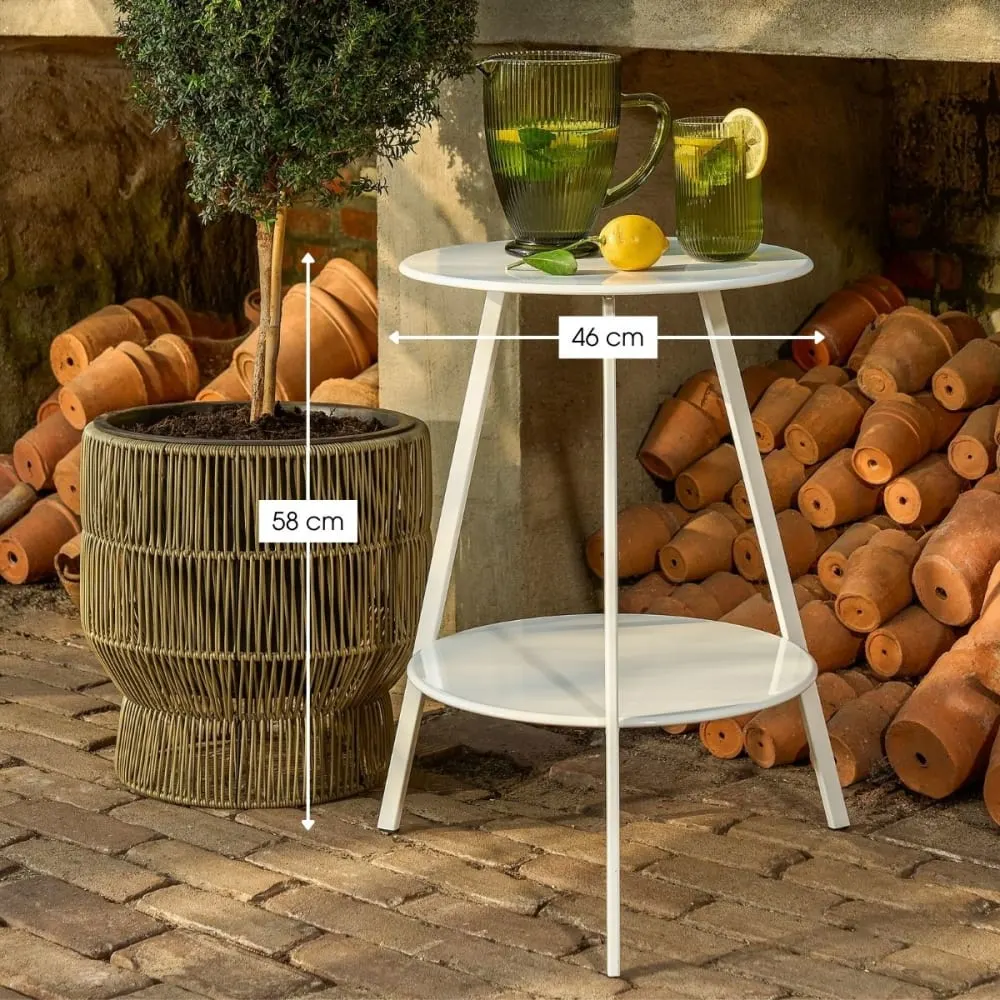 Illustration numéro 3 du produit Table d'appoint extérieure Blanc Fer H58xl46xL46cm