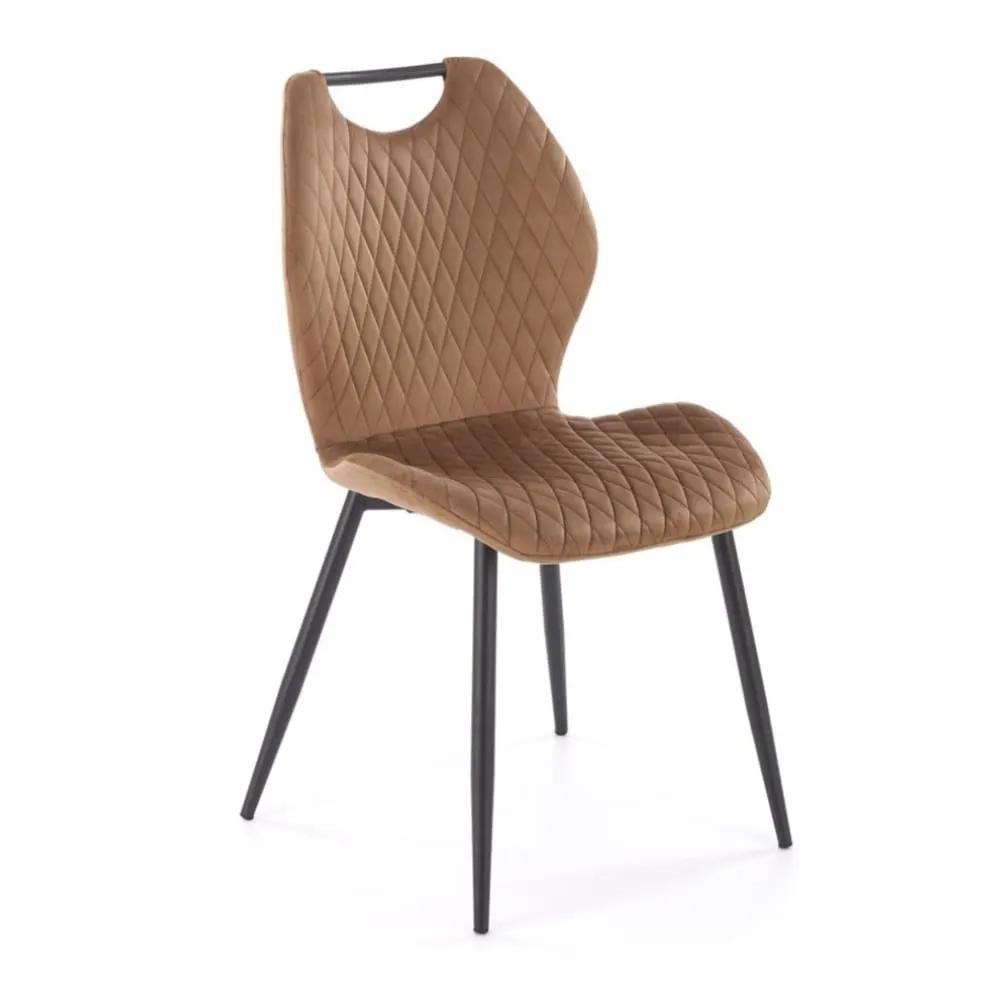 Illustration numéro 3 du produit Chaise de salle à manger en velours beige