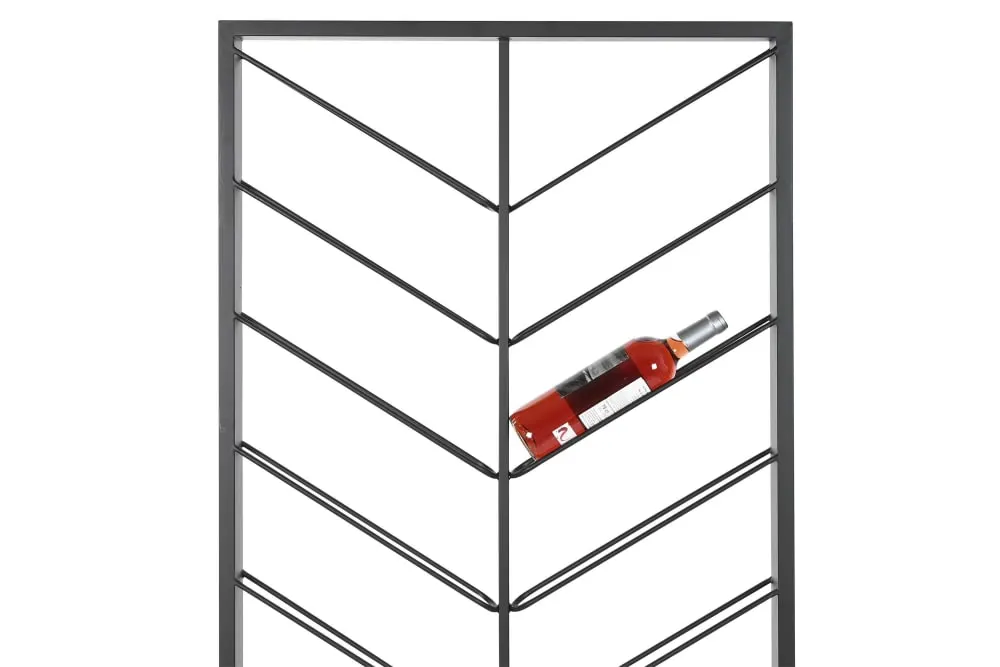 Illustration numéro 3 du produit Casier à vin en acier noir 70x6x160 cm 16 bouteilles