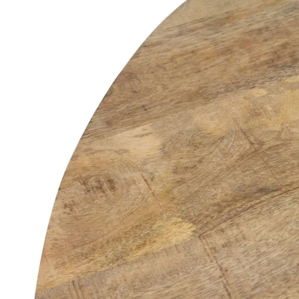 Illustration numéro 3 du produit Table à manger ronde  bois brut pied étoile noir 130cm