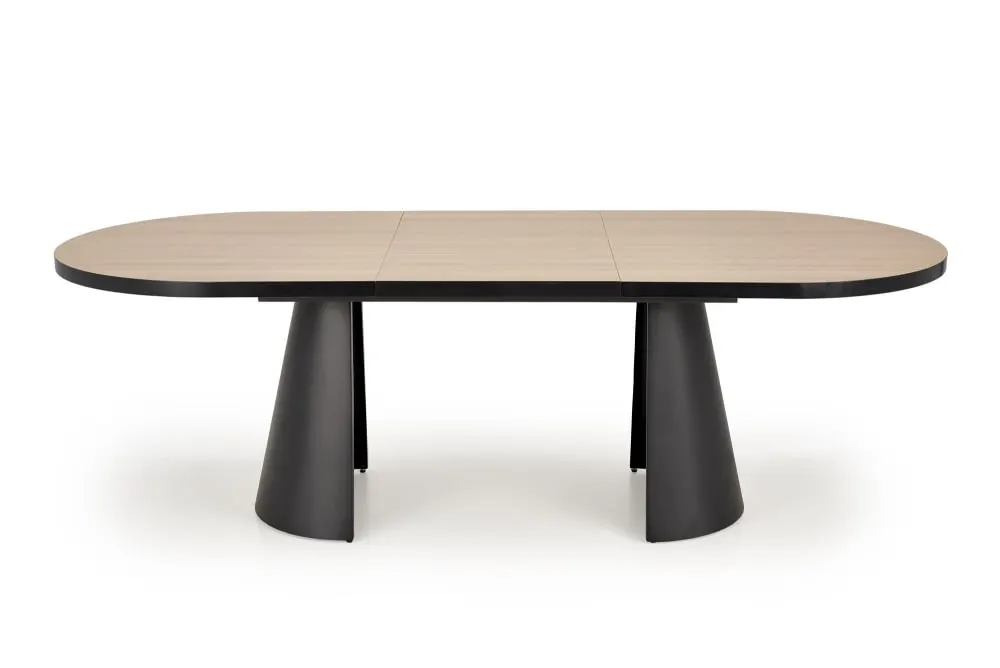 Illustration numéro 3 du produit Table à manger ovale extensible aspect bois naturel 180 - 240cm