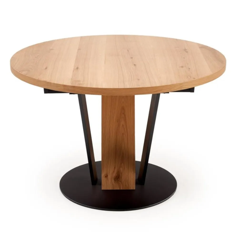 Illustration numéro 3 du produit Table de salle à manger ronde de style industriel extensible