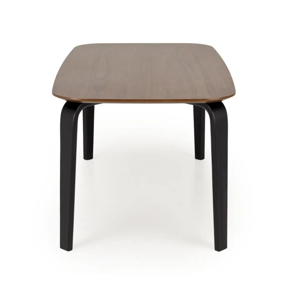 Illustration numéro 3 du produit Table à manger plateau en bois noyer et pieds en bois noir 160cm