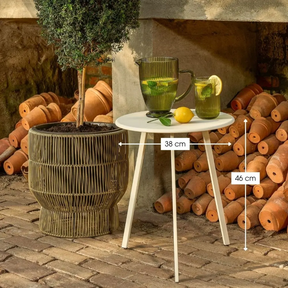 Illustration numéro 3 du produit Table d’appoint crème fer h46xl38xl38cm
