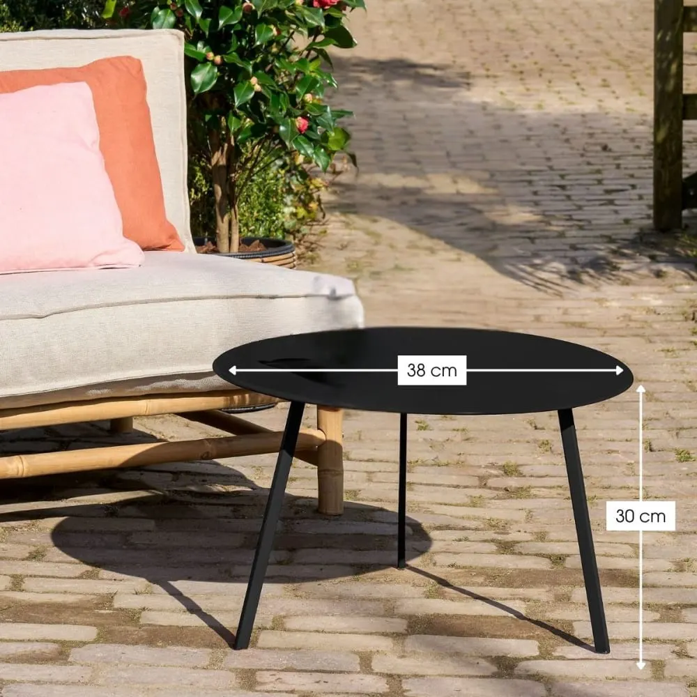 Illustration numéro 3 du produit Table de jardin noir fer h30xl38xl38cm