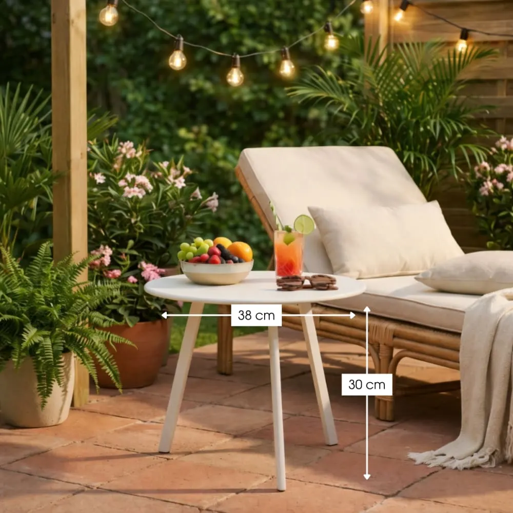 Illustration numéro 3 du produit Table de jardin blanc fer h30xl38xl38cm