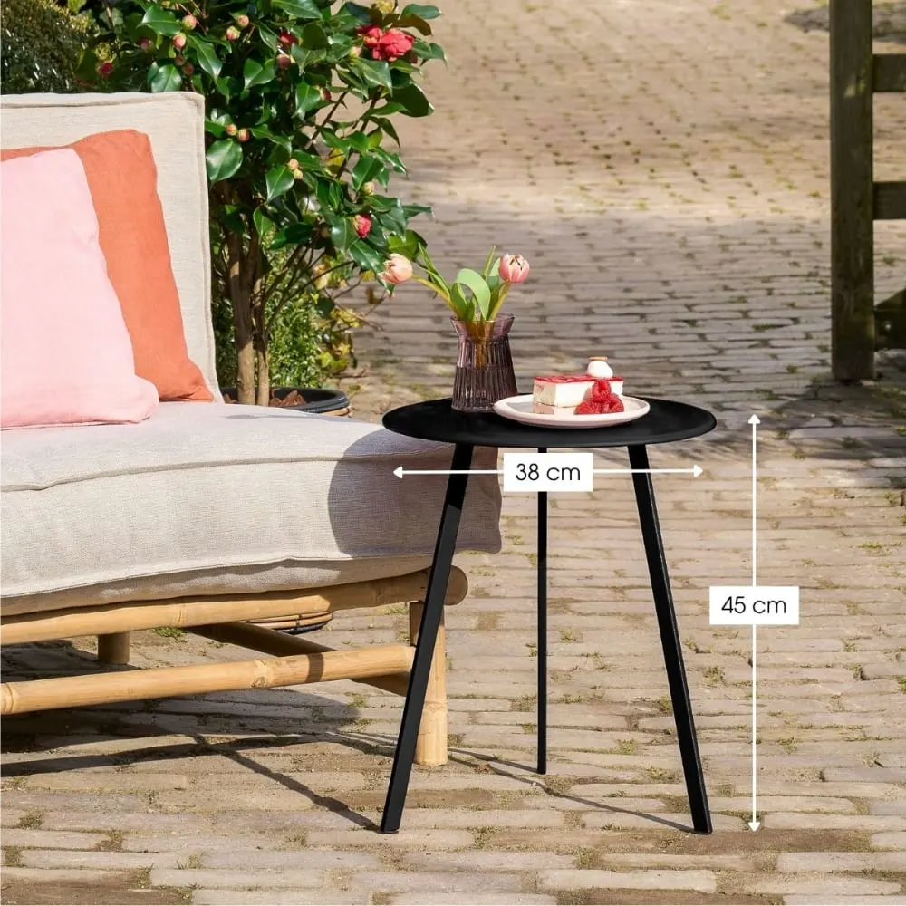 Illustration numéro 3 du produit Table de jardin noir fer h45xl38xl38cm