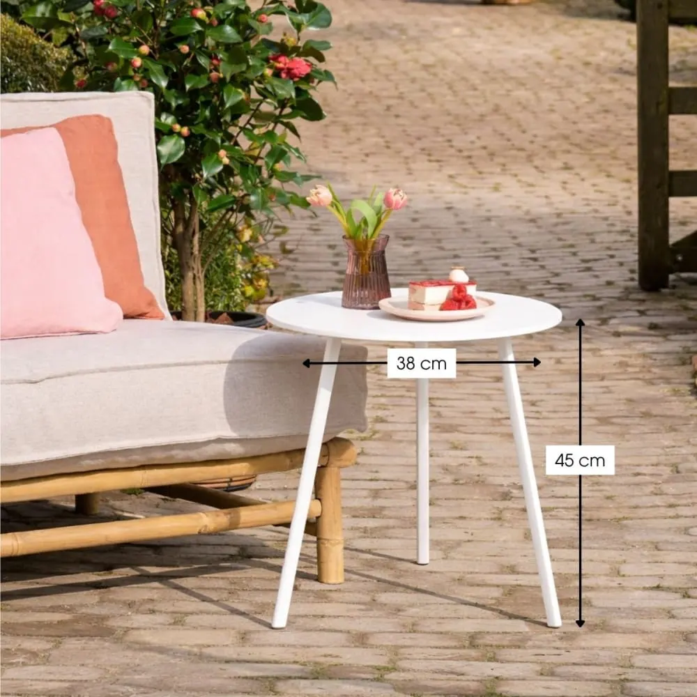 Illustration numéro 3 du produit Table de jardin blanc fer h45xl38xl38cm