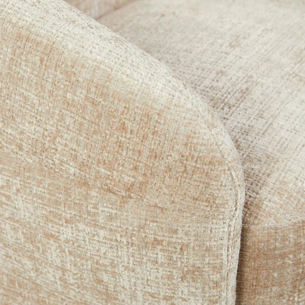 Illustration numéro 3 du produit Fauteuil club pivotant en tissu chenille beige