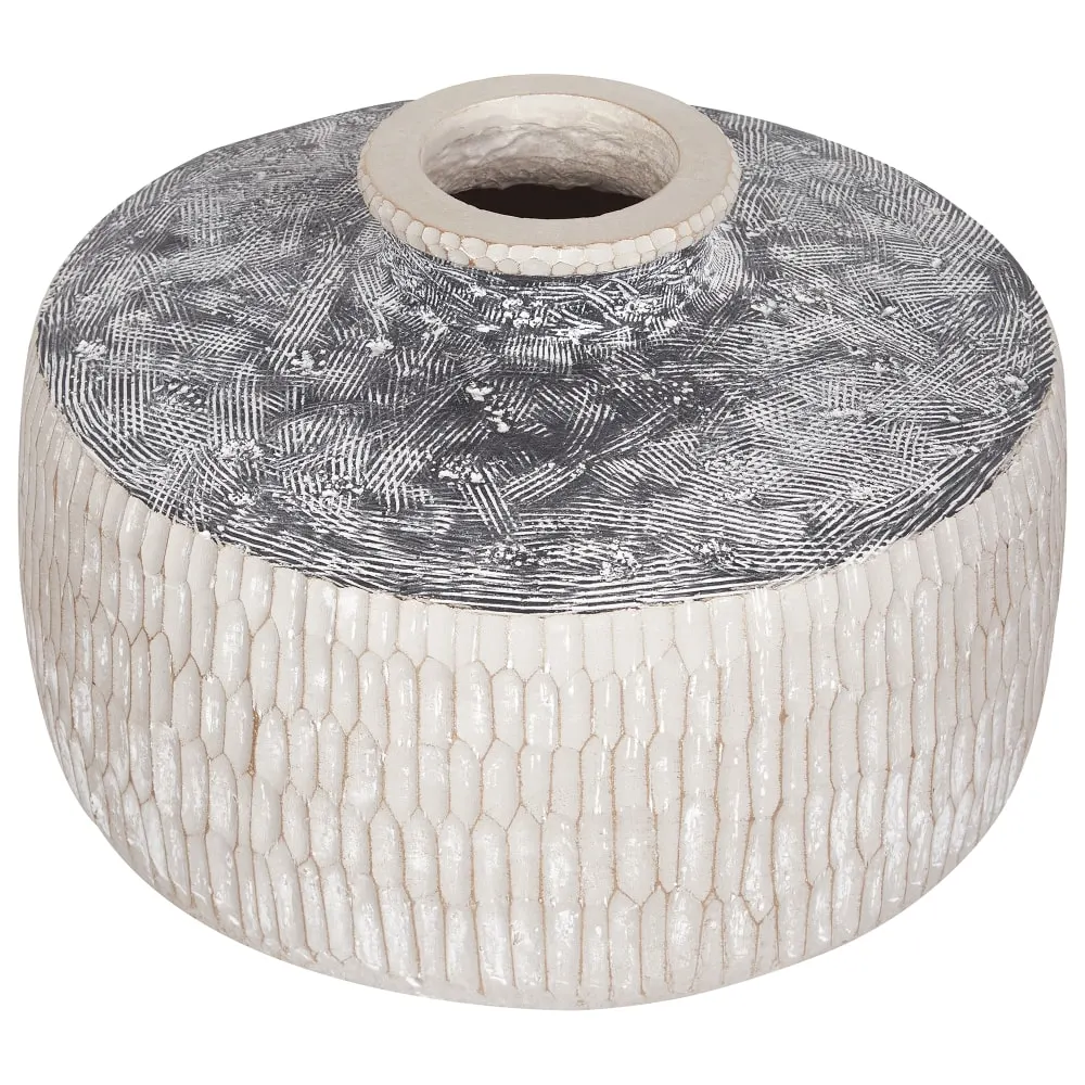 Illustration numéro 3 du produit Vase à fleurs 32 cm céramique beige