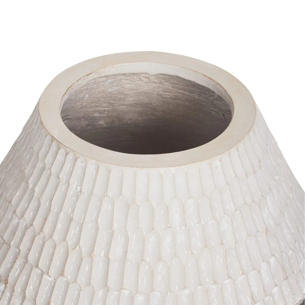 Illustration numéro 3 du produit Vase à fleurs 30 cm céramique beige