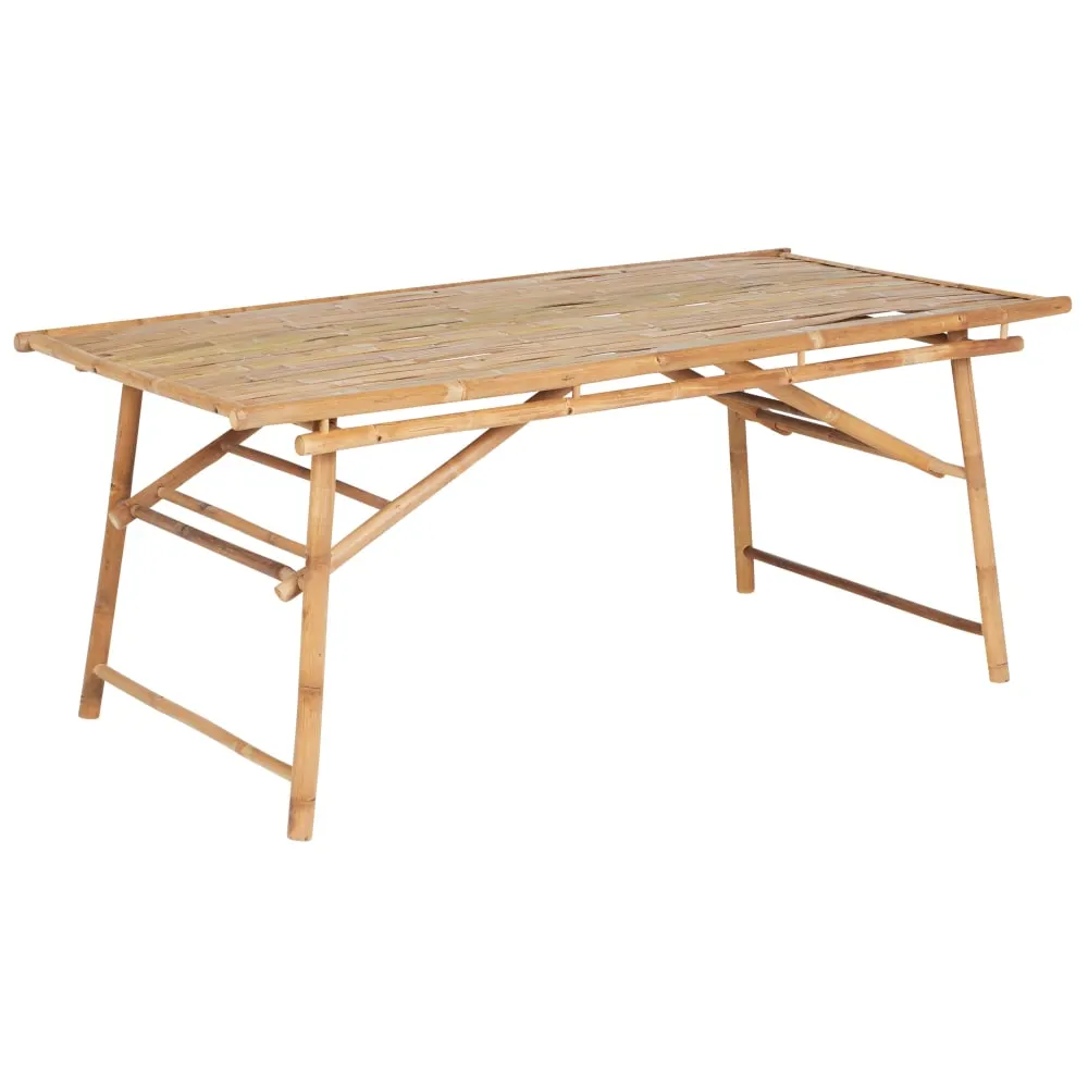 Illustration numéro 3 du produit Set de salle à manger 4 personnes en bambou bois clair