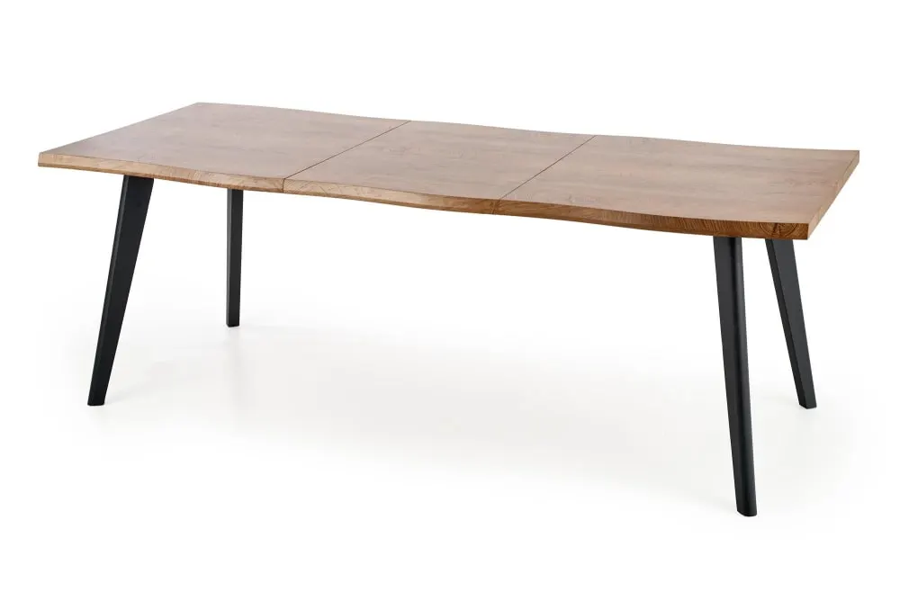 Illustration numéro 3 du produit Table à manger extensible aspect chêne et pieds bois noir 150-210cm