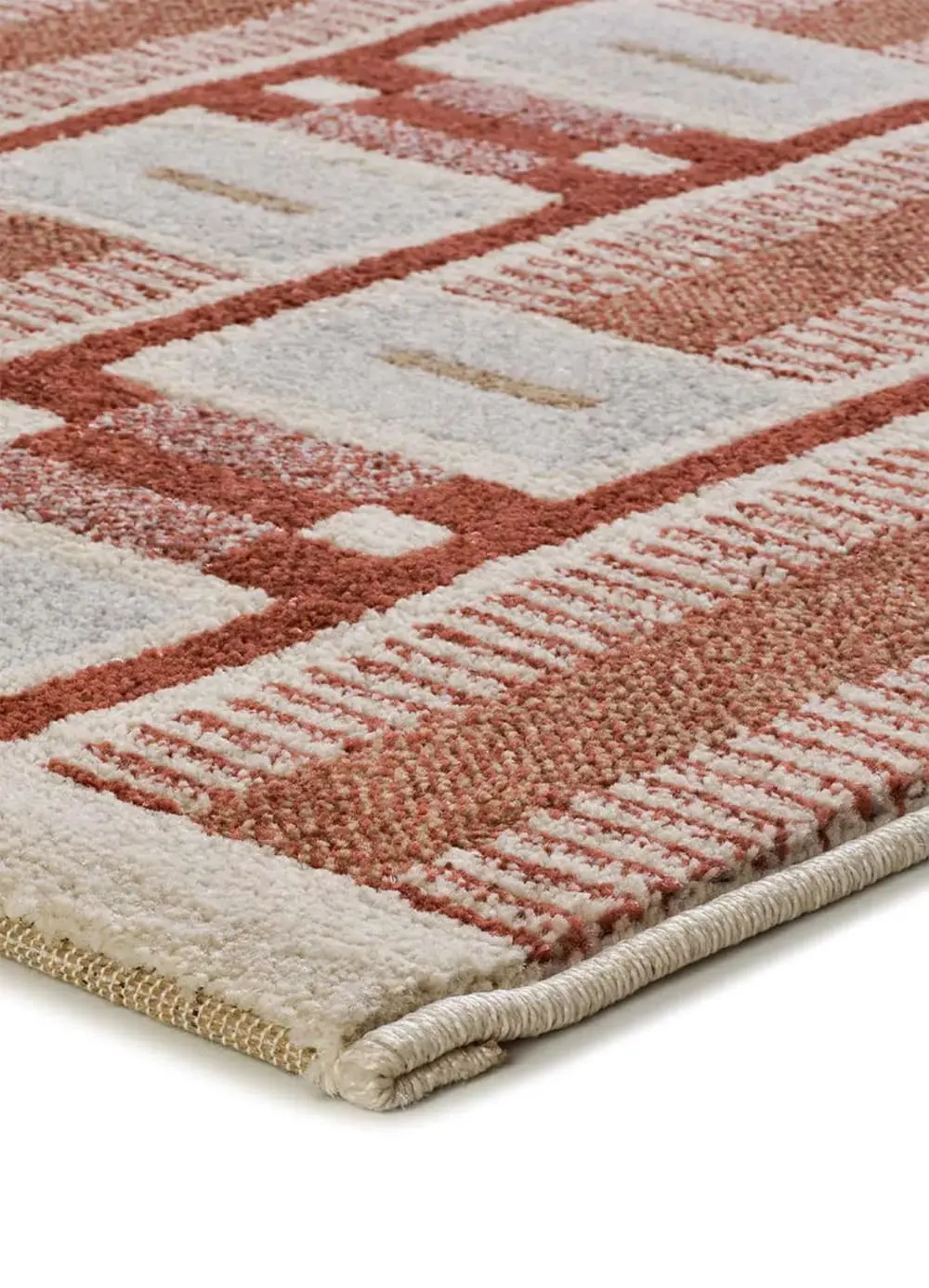 Illustration numéro 3 du produit Tapis géométrique rouille 200x290 cm