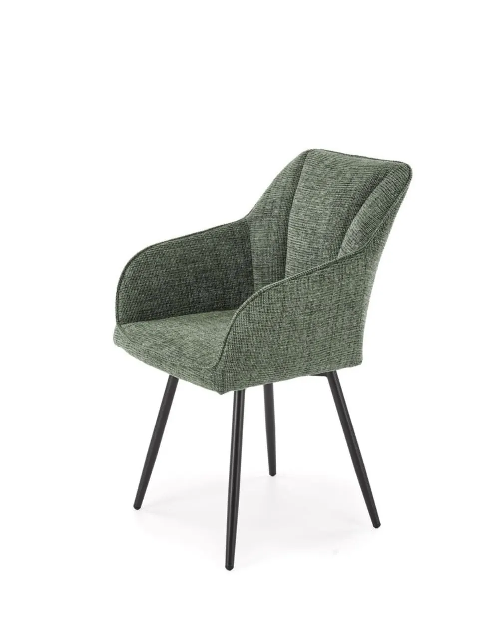 Illustration numéro 3 du produit Chaise design pivotante en tissu de polyester vert olive