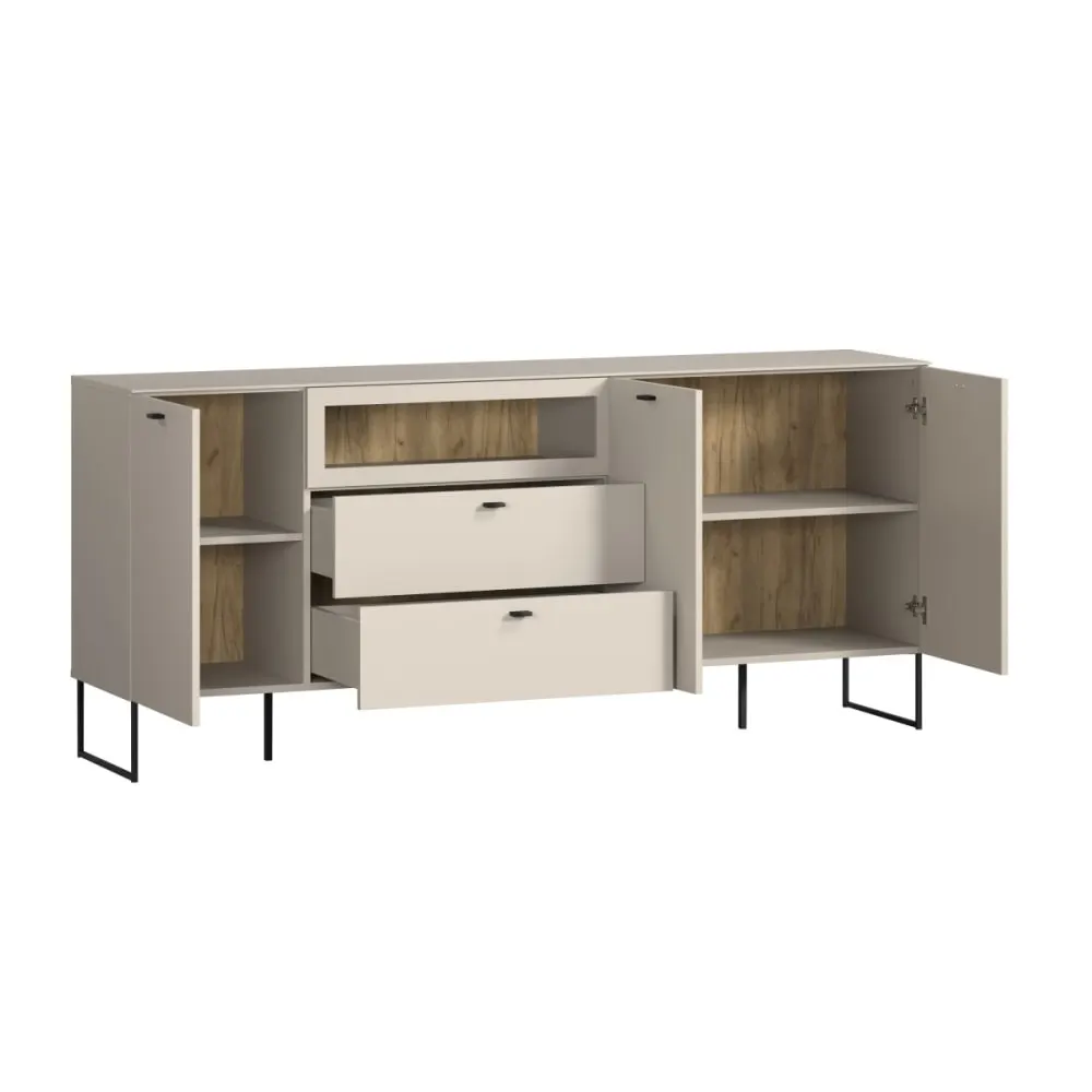 Illustration numéro 3 du produit Buffet 3 portes, 2 tiroirs et 1 niche l191 cm - cashmere