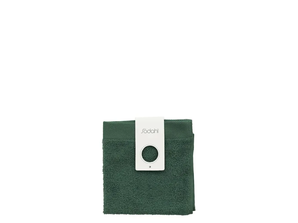 Illustration numéro 3 du produit Serviette d'invité en coton vert forêt 30x30cm