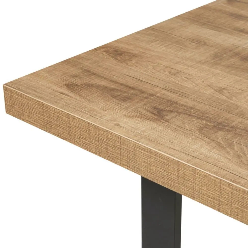 Illustration numéro 3 du produit Table 170cm aspect chêne naturel piètement u métal poudré noir