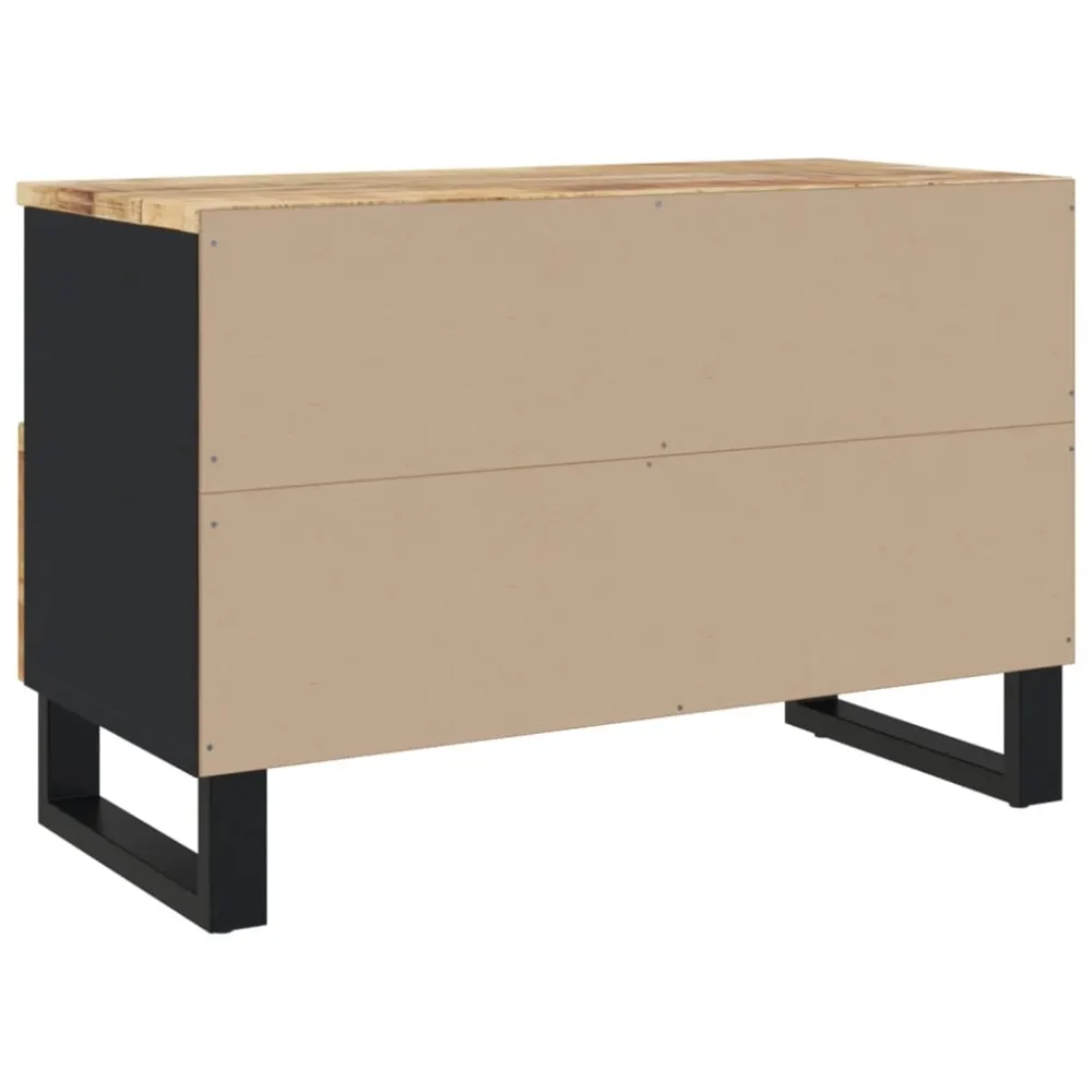 Illustration numéro 3 du produit Meuble tv multimédia étagère bois marron 70 x 33 x 46 cm