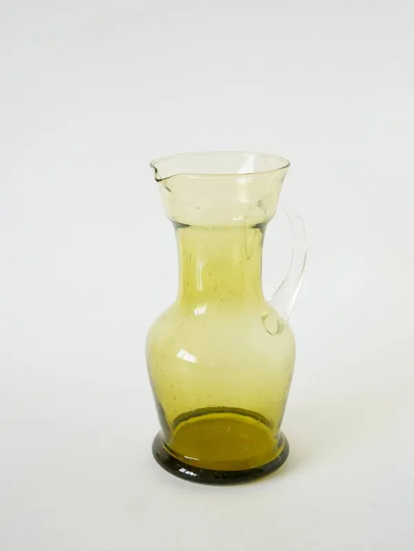 Illustration numéro 3 du produit Service à orangeade en verre bullé de Biot, Long Drink, vert, 1960