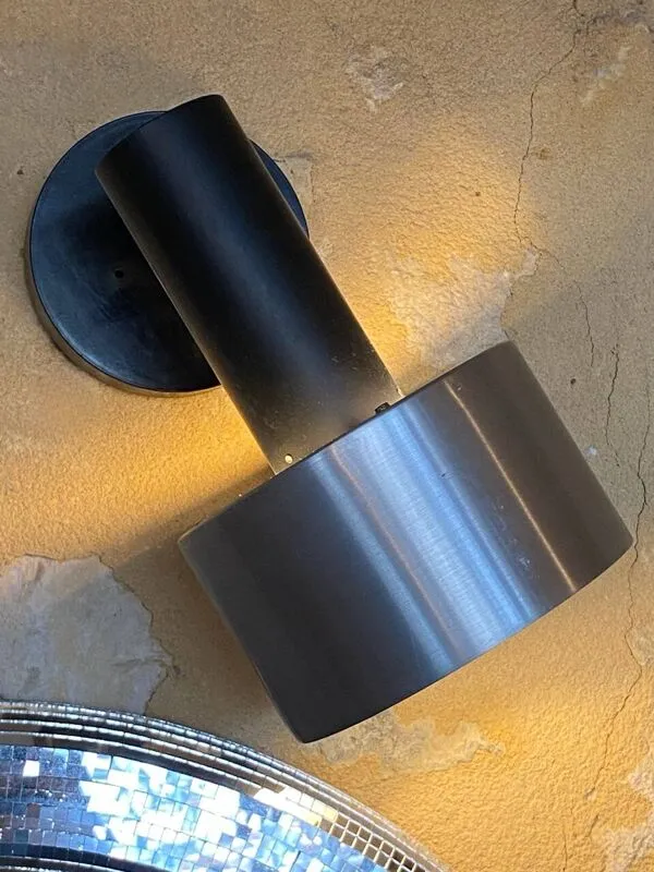 Illustration numéro 3 du produit Paire d’appliques murales orientables vintage en métal brossé