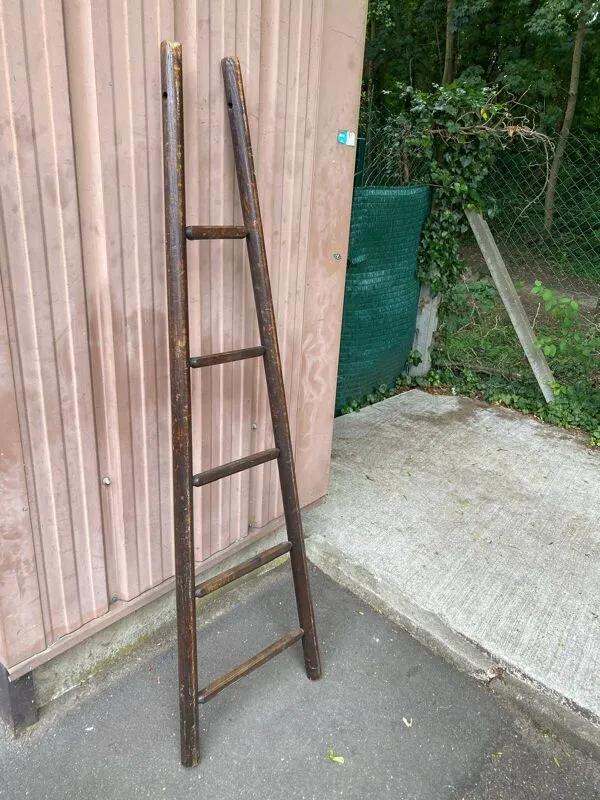 Illustration numéro 3 du produit Échelle en bois massif à 5 barreaux, XIXème siècle