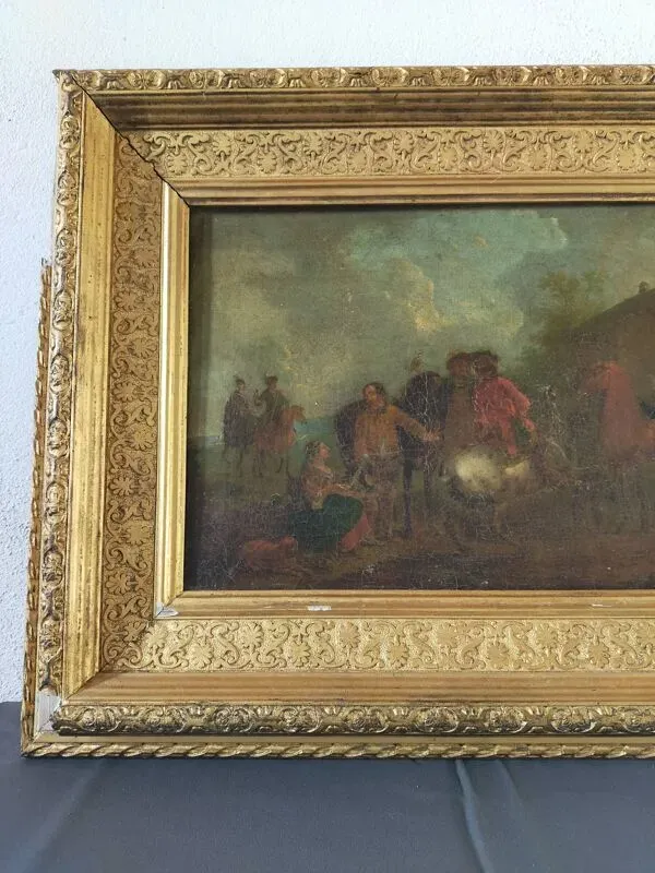 Illustration numéro 3 du produit Paysage animé huile sur toile Ecole Italienne fin XVIIIème