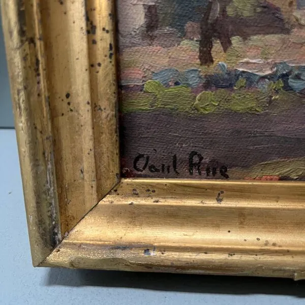 Illustration numéro 3 du produit Tableau 1927 ''Le hameau'' signé Paul Rue