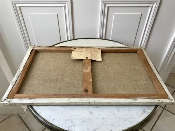 Illustration numéro 3 du produit Tableau huile sur toile paysage rivière pont de bellerive signé ''morand'' vinage