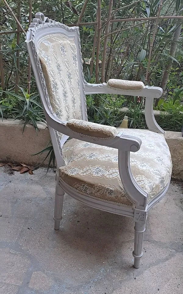 Illustration numéro 3 du produit Fauteuil Napoléon III Victorien Tissu velours XIX