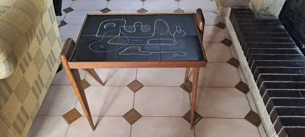 Illustration numéro 3 du produit Table en teck et céramique de style scandinave, 1950