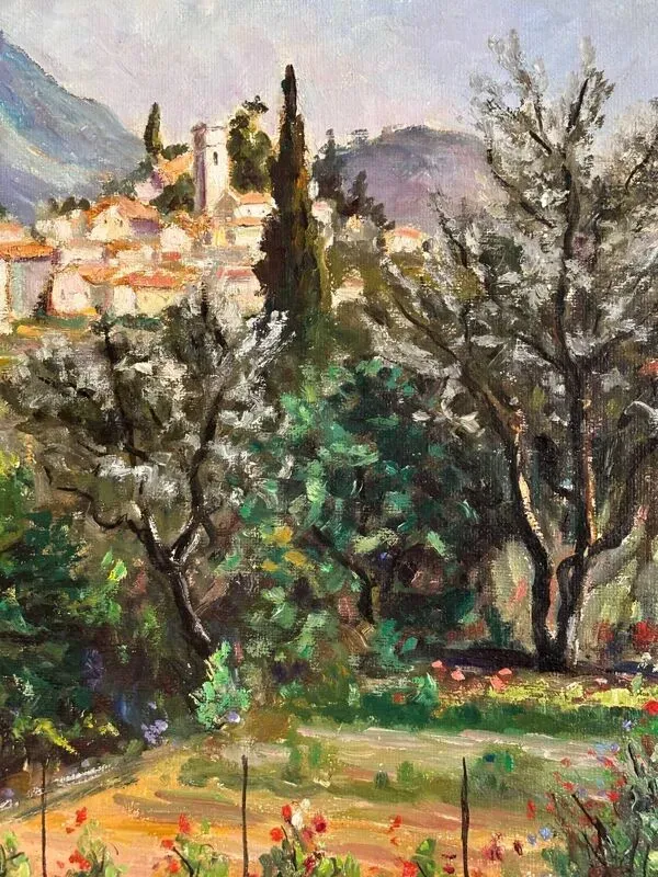 Illustration numéro 3 du produit Toile signée André Raibaud « paysage de Provence