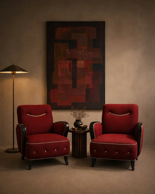 Illustration numéro 3 du produit Paire Fauteuil Club Art Deco circa 1940