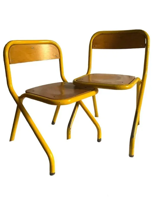 Illustration numéro 3 du produit 2 Chaises D’écoliers �� vintage
