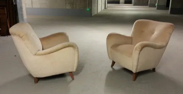 Illustration numéro 3 du produit 1/2 Fauteuil club Teddy organique années 50 60