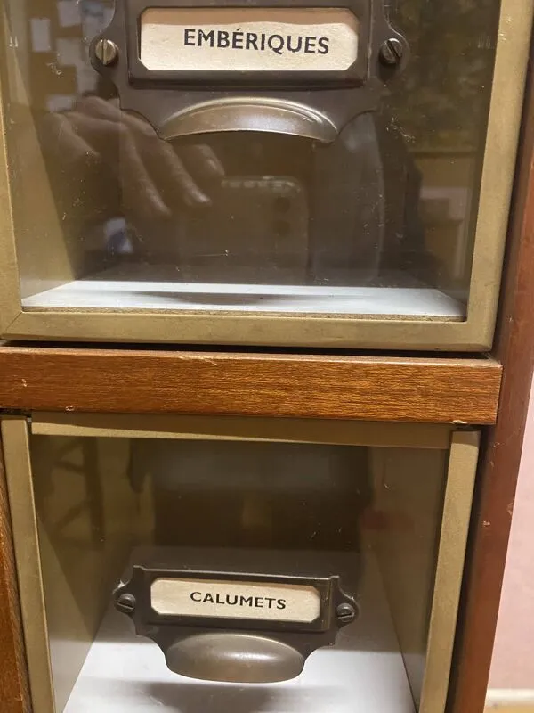 Illustration numéro 3 du produit Meuble de grainetier sur roulettes, 12 tiroirs compartimentés