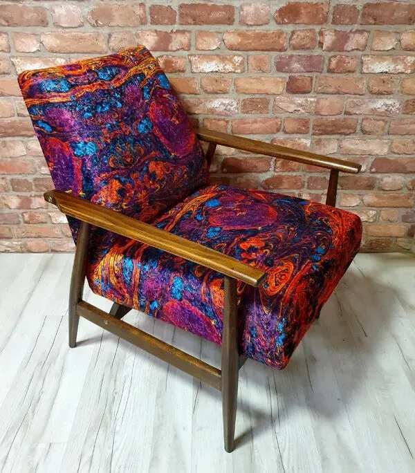 Illustration numéro 3 du produit Fauteuil Fox « Lis » rénové, Pologne, années 1960, par Henryk Lis