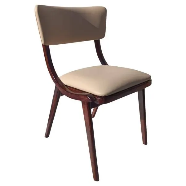 Illustration numéro 3 du produit Chaise, cuir crème clair, pologne, 1960s