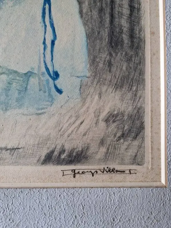 Illustration numéro 3 du produit Georges Villa (1883-1965) - Lithographie en couleurs - Scène galante 1930